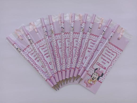 Marcador de Livro + Lápis Minnie Baby