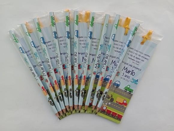 Marcador de Livro + Lápis Meios de Transporte