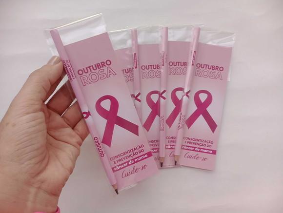 Marcador de Livro + Lápis Outubro Rosa