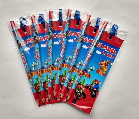 Marcador de Livro + Lápis Super Mario