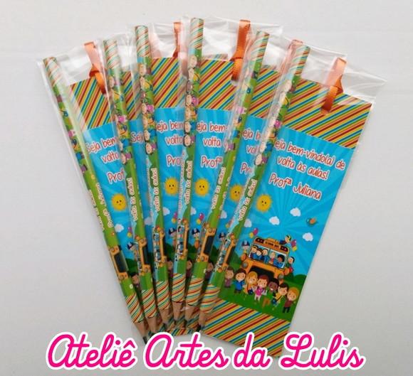 Marcador de Livro + Lápis Volta as Aulas