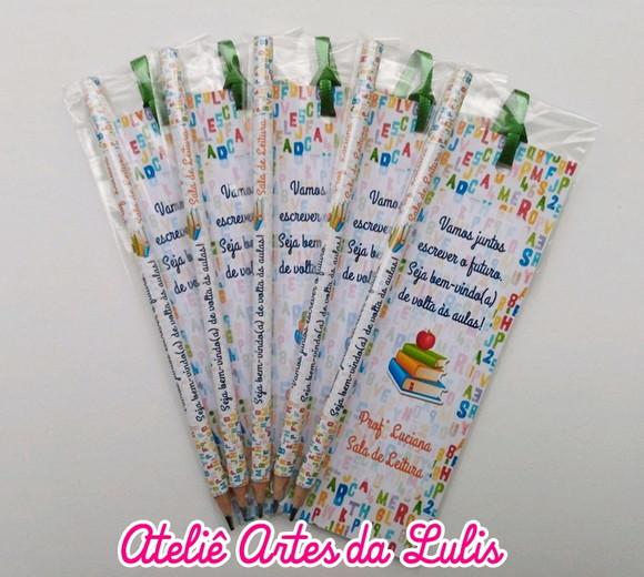 Marcador de Livro + Lápis Volta as Aulas