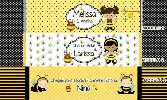 Pulseira Bate Enrola Abelhinha Cores Sortidas