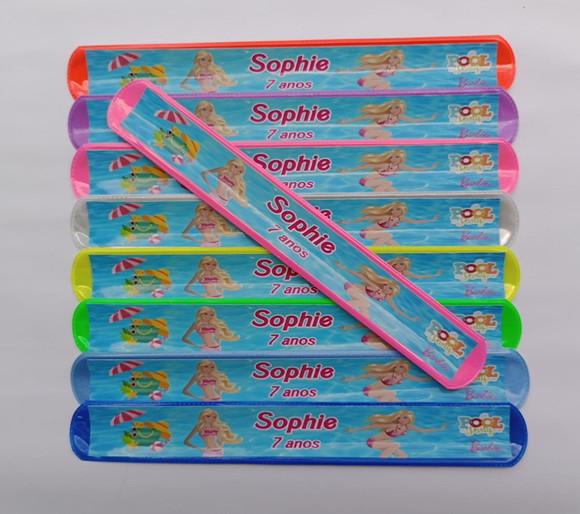 Pulseira Bate Enrola Barbie Pool Party Cores Sortidas