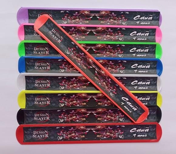 Pulseira Bate Enrola Demon Slayer Cores Sortidas