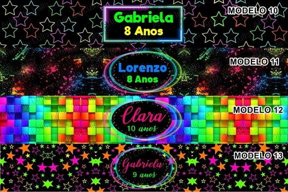 Pulseira Bate Enrola Festa Neon Cores Sortidas
