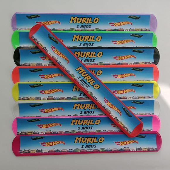 Pulseira Bate Enrola Hotwheels Cores Sortidas