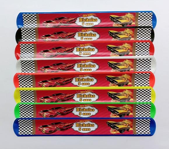 Pulseira Bate Enrola Hotwheels Cores Sortidas