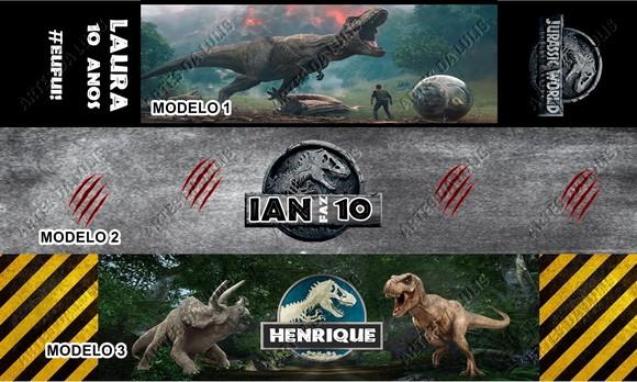 Pulseira Bate Enrola Jurassic Park Cores Sortidas