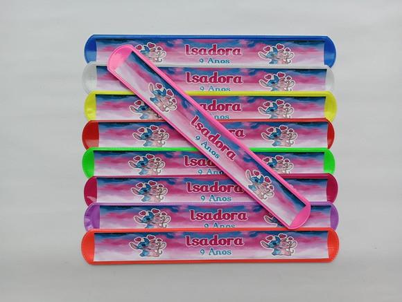Pulseira Bate Enrola Stitch e Angel Cores Sortidas