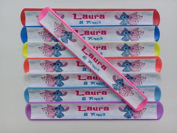 Pulseira Bate Enrola Stitch e Angel Cores Sortidas