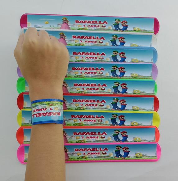 Pulseira Bate Enrola Super Mario Cores Sortidas