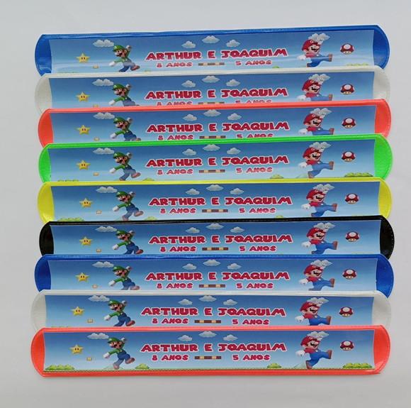 Pulseira Bate Enrola Super Mario Cores Sortidas