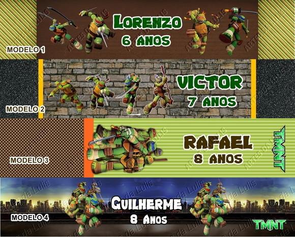 Pulseira Bate Enrola Tartaruga Ninja Cores Sortidas