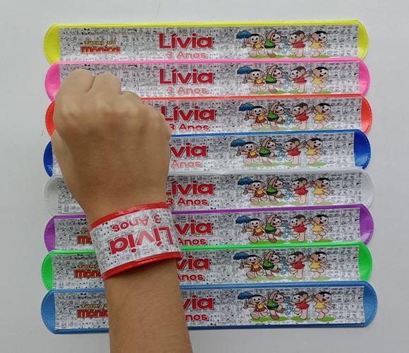 Pulseira Bate Enrola Turma da Mônica Cores Sortidas