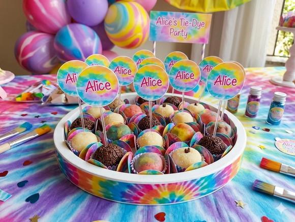 Topper para Docinho Tie Dye