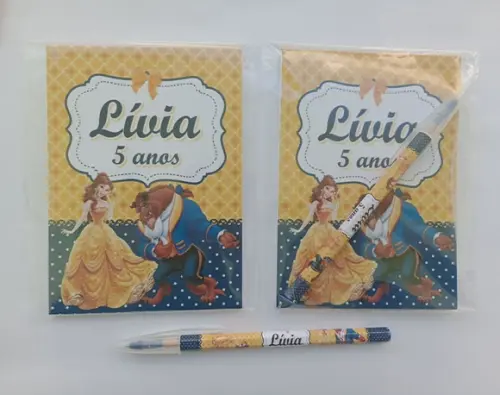 Bloquinho com Caneta a Bela e a Fera