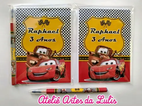 Bloquinho com Caneta Carros Disney