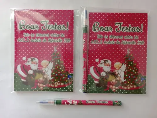 Bloquinho com Caneta Boas Festas