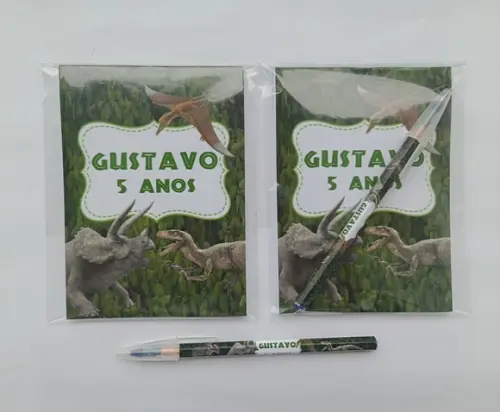 Bloquinho com Caneta Dinossauro
