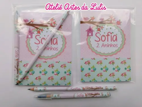 Bloquinho com Caneta e Lápis