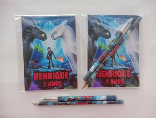 Bloquinho com Caneta e Lápis Como Treinar Seu Dragão