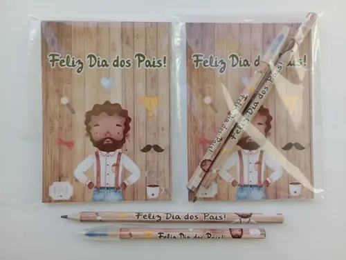 Bloquinho com Caneta e Lápis Dia dos Pais
