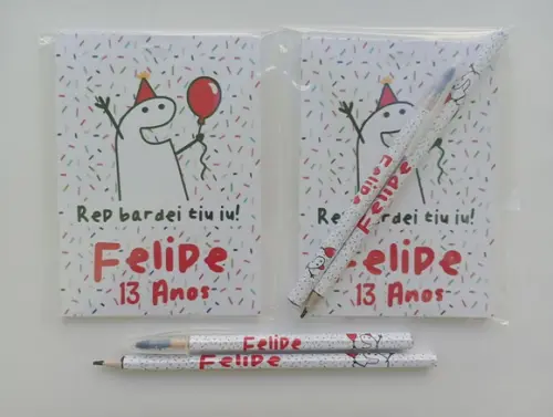 Bloquinho com Caneta e Lápis Flork Aniversário