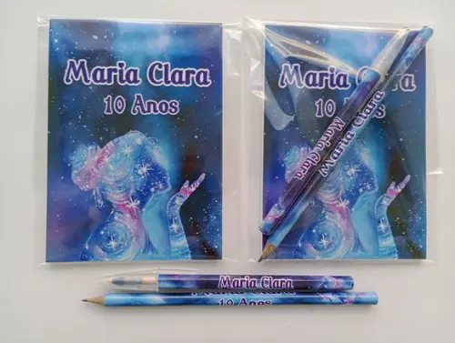 Bloquinho com Caneta e Lápis Galáxia