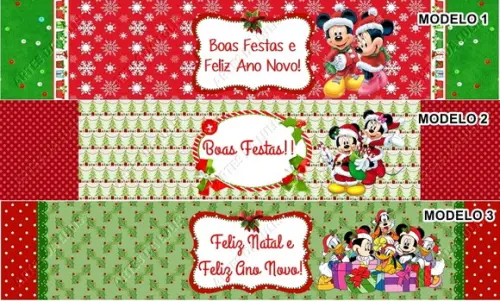 Bloquinho com Caneta e Lápis Mickey e Minnie de Natal