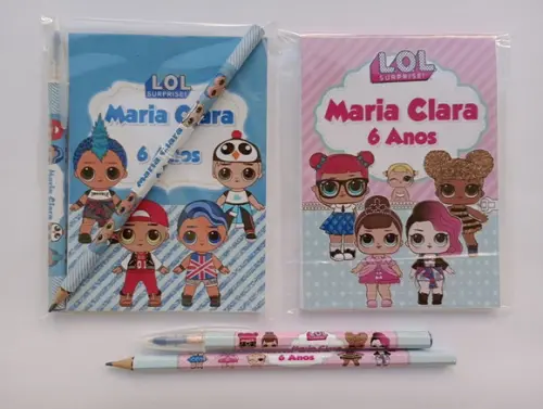 Bloquinho com Caneta e Lápis Lol