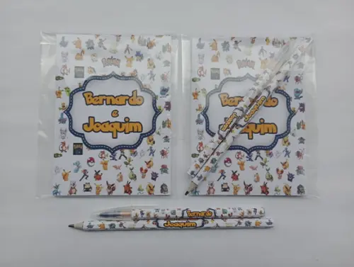 Bloquinho com Caneta e Lápis Pokémon