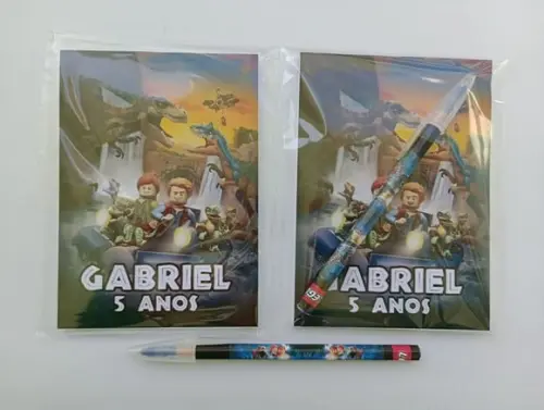 Bloquinho com Caneta Lego Jurassic World