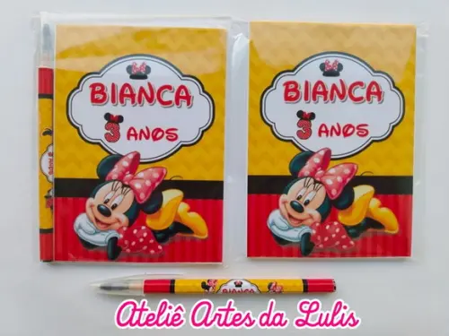 Bloquinho com Caneta Minnie Vermelha