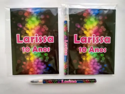 Bloquinho com Caneta Neon