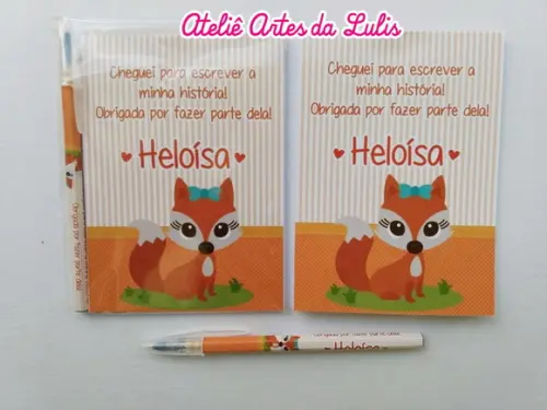 Bloquinho com Caneta Raposinha