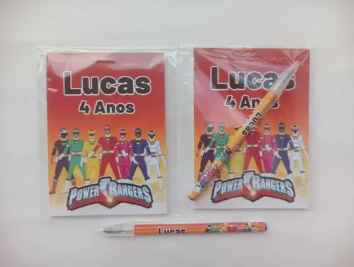 Bloquinho com Caneta Power Rangers