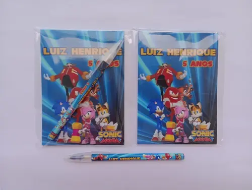 Bloquinho com Caneta Sonic