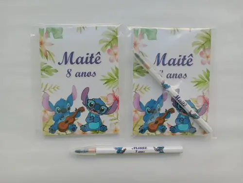 Bloquinho com Caneta Stitch