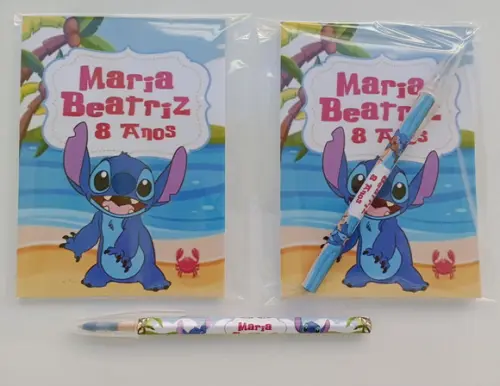 Bloquinho com Caneta Stitch