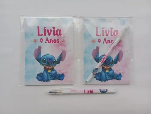 Bloquinho com Caneta Stitch