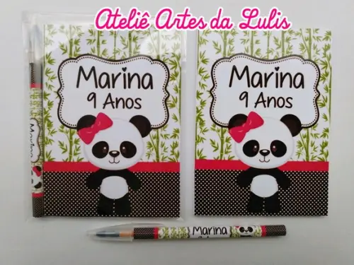 Bloquinho com Caneta Ursinha(o) Panda