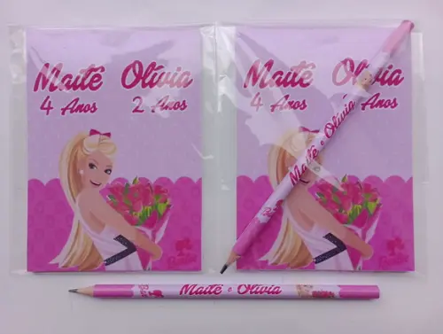 Bloquinho com Lápis Barbie