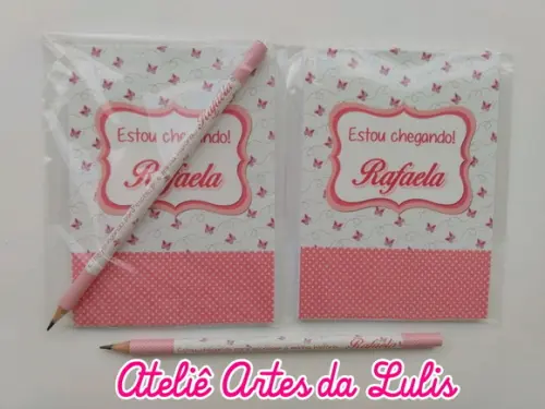 Bloquinho com Lápis Borboletas