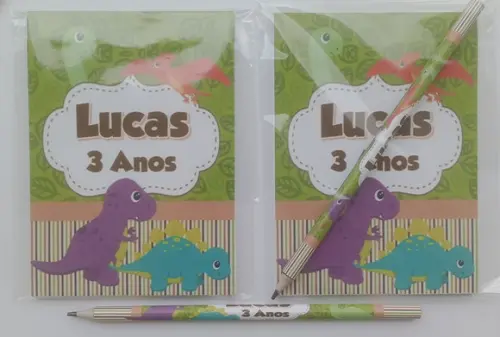 Bloquinho com Lápis Dinossauro Baby