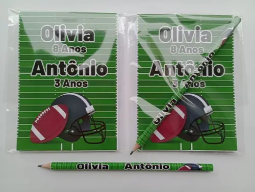 Bloquinho com Lápis Futebol Americano