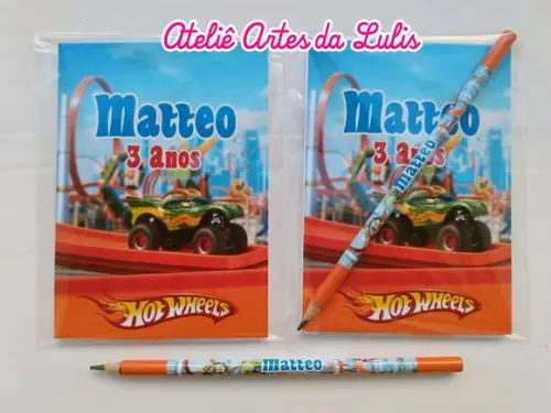 Bloquinho com Lápis Hotweels