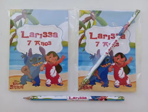 Bloquinho com Lápis Lilo e Stitch
