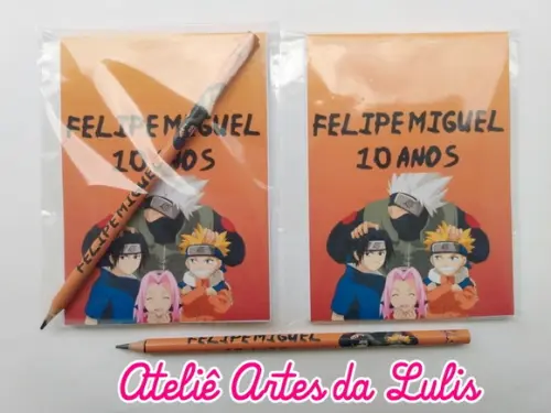Bloquinho com Lápis Naruto