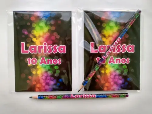 Bloquinho com Lápis Neon